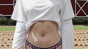 lingerie models on the farm