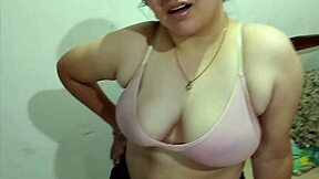 Latina wife begs husband to use her pussy before bathing and cum inside