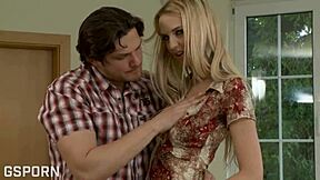 Hot Couple's Passionate Fucking With Sexy Blonde At Home