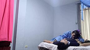 The nurse begins treatment unexpectedly in this homemade video.