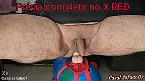 Husband Rides Huge Dildo On Pula Pula Toy