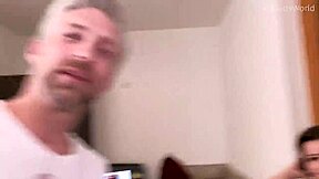 Young tiny Italian teen deepthroats huge cock with piercing and cum in hotel room, Maryjane NM LW032