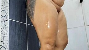 chica gordita masturbates in bathroom with squirting female ejaculation