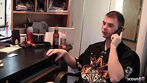 Curvy nymphomaniac seduces huge cock boy for fucking at job interview