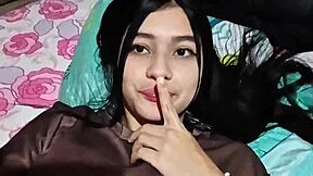 hermosa latina brunette has orgasm after orgasm in home uniform