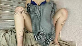 Eva Diva Jerks Pussy with Toy on Stairs