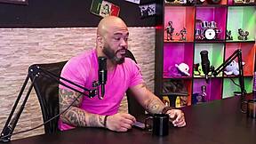 Naughty brunette surprises with blowjob and measurements in sheer red lingerie