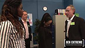 Interview explodes into interracial foursome with Jasmine Web!