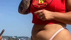 I Got a Tattoo on the Beach and the Guy Got Excited, Showed His Dick Photo, and Asked Me to Show My Pussy!