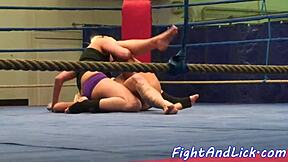 watch this big tits european babe wrestle a busty dyke