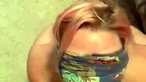 She's blindfolded and getting a sloppy face fuck from that monster cock.