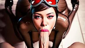 catwoman gives best blowjob to monster cock ai