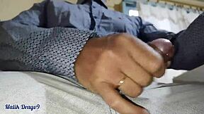 Malik drago jerks off his big dick at work, cumming a lot