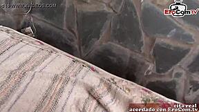 skinny spanish redhead milf amateur swallows after tit play in shoes