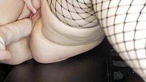 Big Huge Dildo Spreads Her Pussy Open