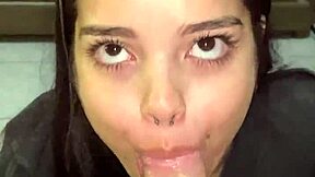 Brazilian teen slut deepthroats and rides in POV facial