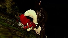 Little red woof rides monster in forest