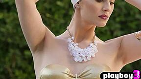 Melissa Jean Strips Naked, Exposing Small Natural Tits