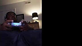 Chubby gamer goes solo with intense close-up handjob