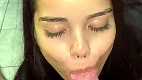 Brazilian teen slut deepthroats and rides in POV facial