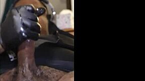 Chubby gamer goes solo with intense close-up handjob