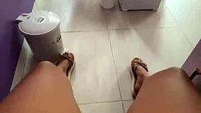 masturbating in public in front of clients