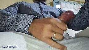 Malik drago jerks off his big dick at work, cumming a lot