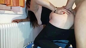 mature milf secretary spreads for rough anal creampie