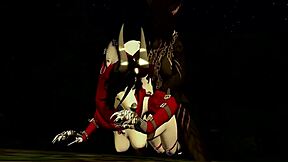 Little red woof rides monster in forest