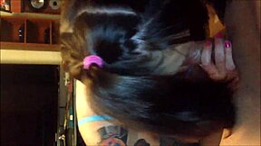 Beautiful teen gives amateur blowjob