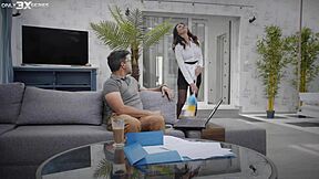 Hey, Alyssia Kent in Household Roleplay with Blowjob and Cum on Tits