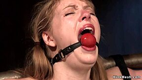 strapped and gagged sub rides sybian