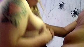 Halloween elf enjoys deepthroat on black dick