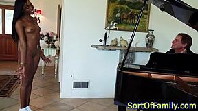 Black Stepdaughter Doggystyled By The Piano Teacher In Taboo Reality