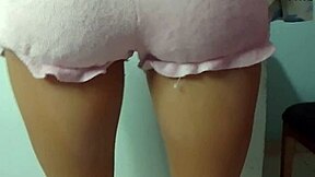 Beautiful stepdaughter loves cum on her huge ass!