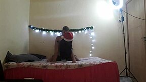 hot ebony girl with big tits and ass squirts in christmas special