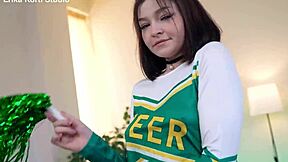 beautiful teen virgin butterfly gets pleasure from toys and handjob in cowgirl position