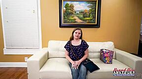 Petite brunette coed Lauren sucks cock then gets banged hard