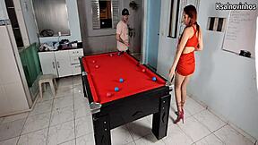 teaching my sister-in-law to play pool with sneaky twists