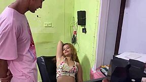 See Inside My Pussy Through Transparent Dildo While Sucking Big Cock