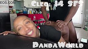 Bald ebony slut worships cock, gets asshole destroyed in doggystyle?