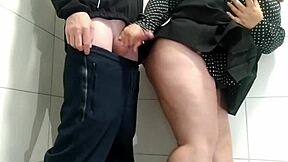 Ever wonder what a stunning milf does in a public toilet stall?