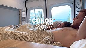Horny molly pills boldly fucks conor pov's ass in outdoor van