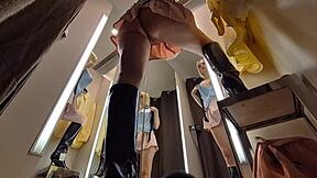 Hot blonde caught naked on hidden cam in dressing room