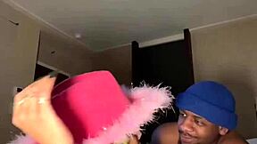 Petite ebony slut got her throat an' pussy stretched an' a big creampie from bbc.