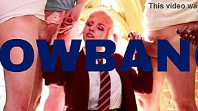 Hey, watch this 18 year old student swallowing cum at the milking table!