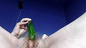 Granny Fucks Hairy Pussy With Cucumber
