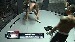 Milf shaved pussy fucked by big black cock in MMA ring