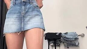 omg, barely legal sweetierjasmin strippin’ in a store cabin… shoppin’ got crazy wild!