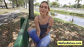 Petite Blondie Teen 18+ Seduced Near The Lake By Muscular Bald Dude - Joey White Jmac
